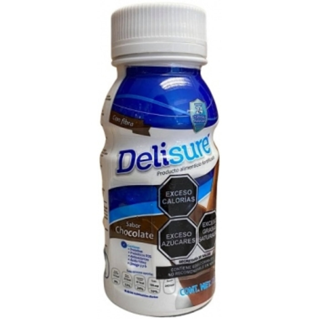 DELISURE CON FIBRA LÍQUIDO Sabor Chocolate 237 ML. 1 Kcal/1 mL.