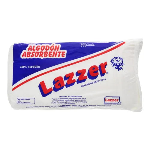 ALGODÓN ABSORBENTE PLISADO (Lazzer Care) Bolsa c/ 25 G.