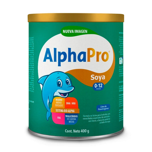 ALPHAPRO SOYA (0-12 Meses) LECHE en POLVO Lata c/400 G.