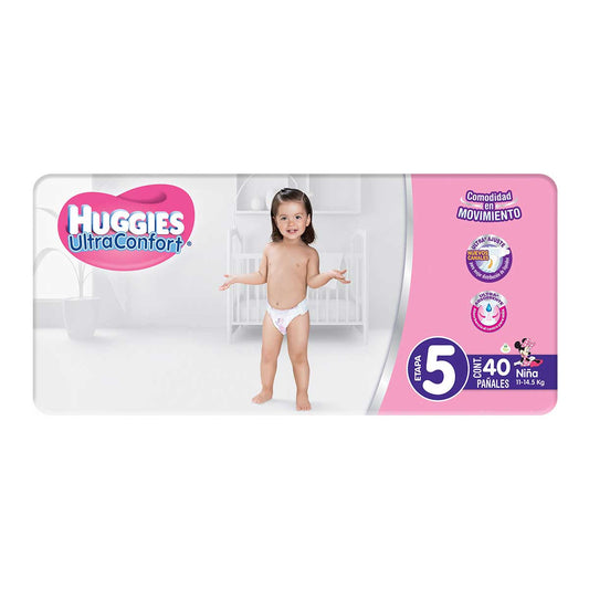 HUGGIES ULTRACONFORT Niña (Etapa 5 / 11-14.5 Kg.) c/40 Pzs.