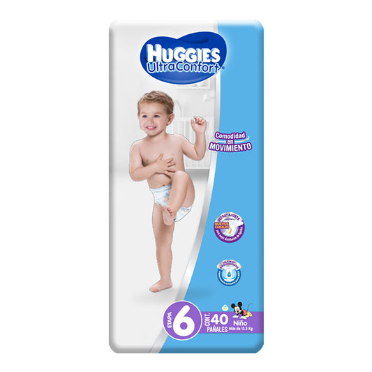 HUGGIES ULTRACONFORT Niño (Etapa 6 / +13.5 Kg.) c/40 Pzs.