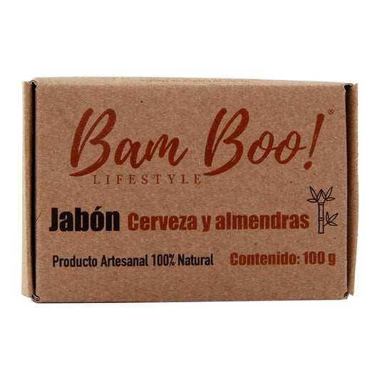 JABÓN DE CERVEZA Y ALMENDRAS (Bam Boo) Barra c/100 G.