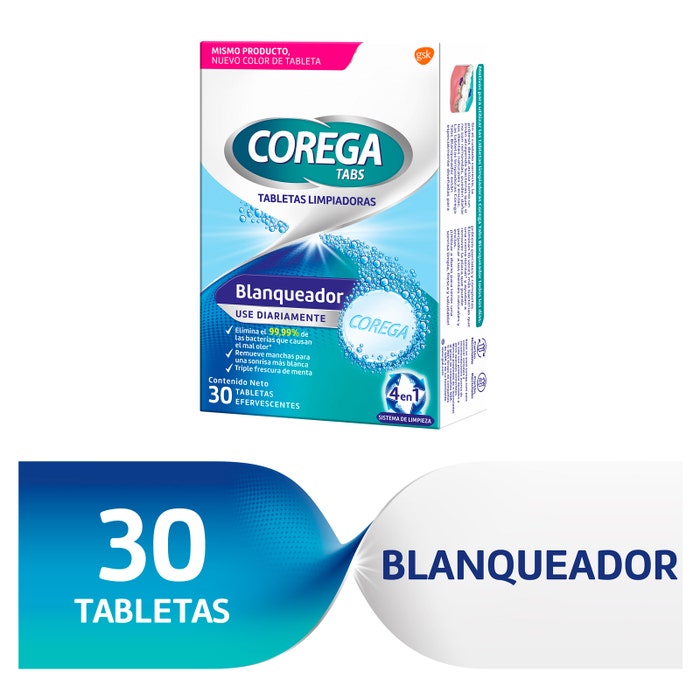 COREGA TABS BLANQUEADOR c/30 TABS. EFERVS.