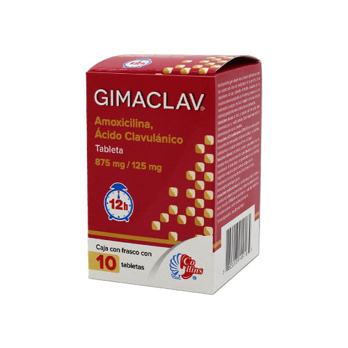 GIMACLAV 12h c/10 TABS. 875/125 MG.