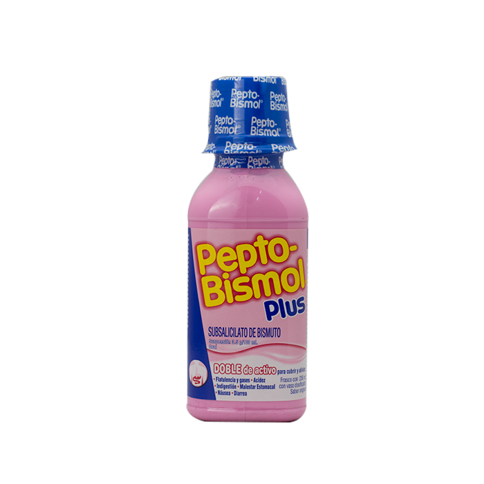 PEPTO-BISMOL PLUS SUSP. Fco. 118 ML. 3.5 G/100 ML.