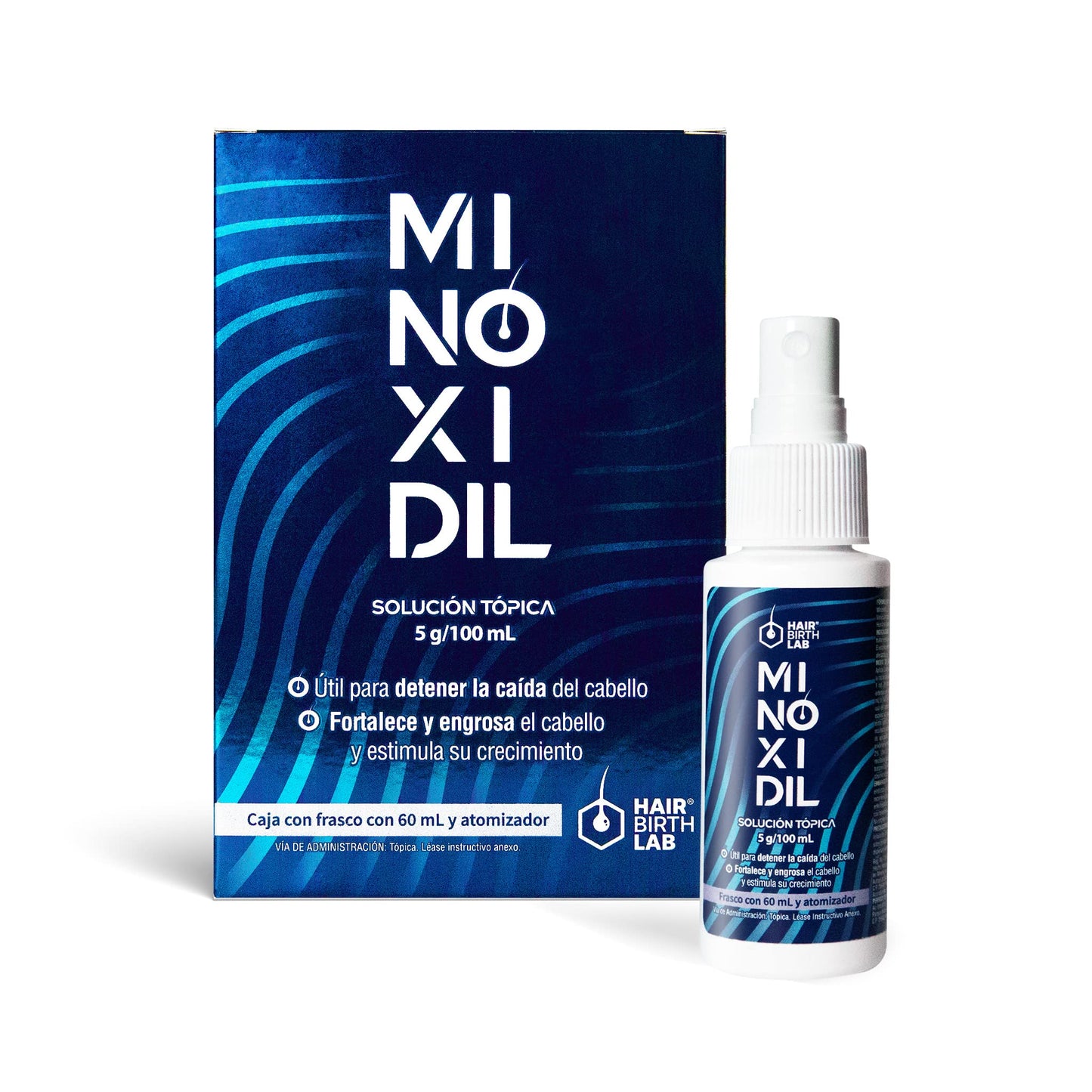 MINOXIDIL (Hair Birth Lab) SOL. TÓPICA Fco. Atomizador 60 ML. 5 G/100 ML.