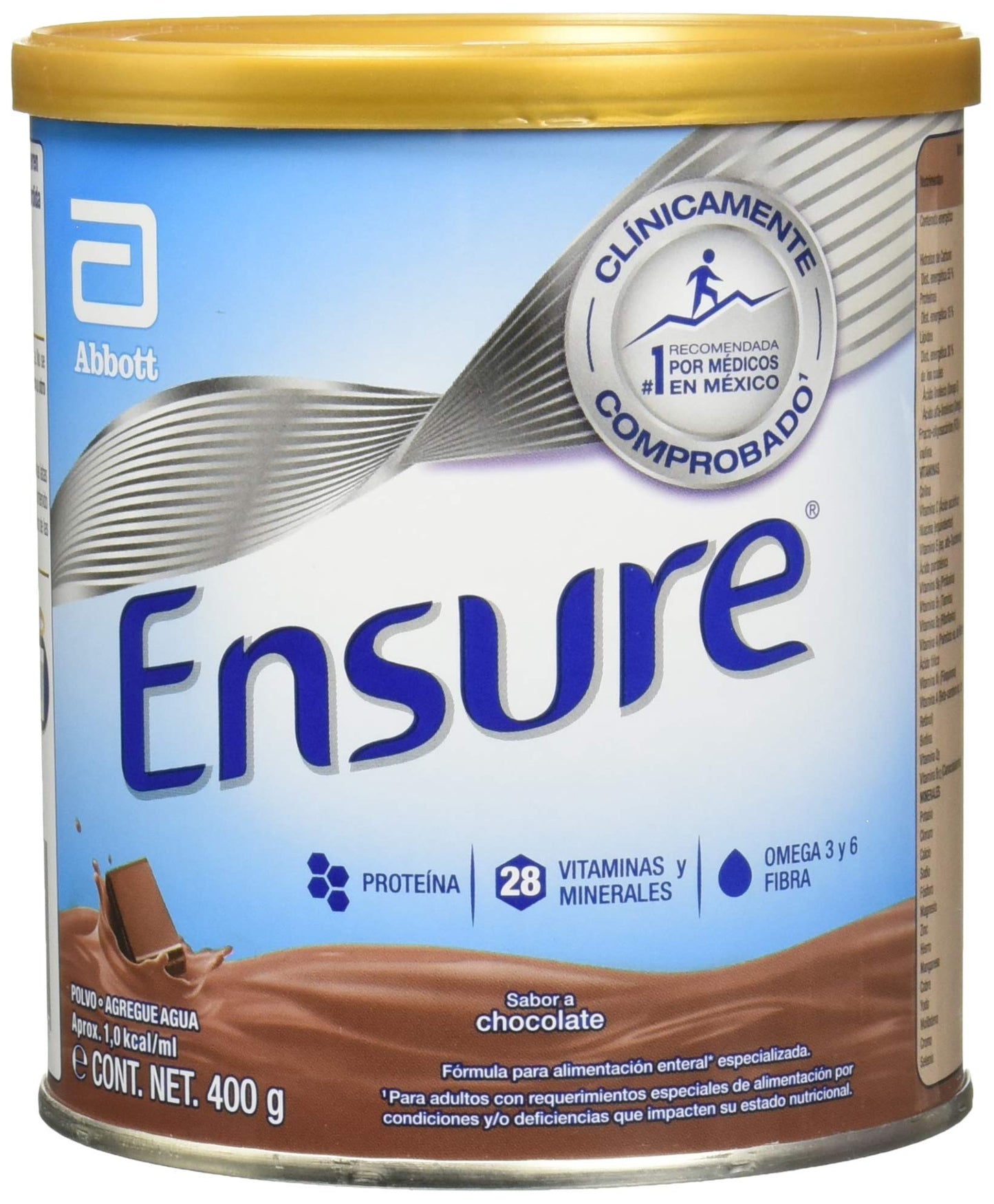 ENSURE POLVO Sabor Chocolate. LATA 400 G. 1.0 Kcal/1 ML.