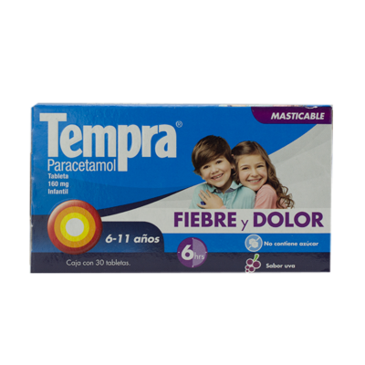 TEMPRA Infantil (6-11 años) c/30 TABS. Masts. 160 MG.