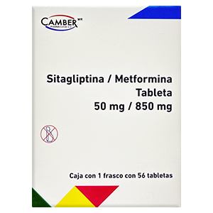 SITAGLIPTINA/METFORMINA (Camber) c/56 TABS. 50/850 MG.