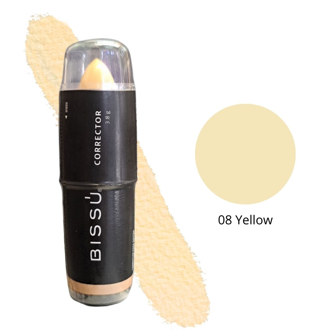 BISSÚ CORRECTOR PARA ROSTRO Tono 08-Yellow c/1 Pza. 4.7 G.