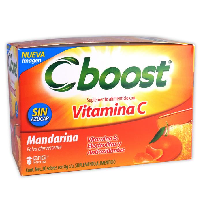 C-BOOST (Vitamina C) POLVO EFERVSTE. Sab. Mandarina c/10 SOBS. 8 G.