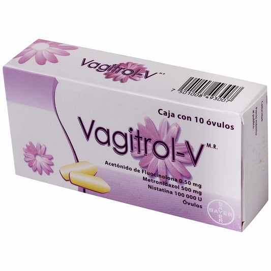 VAGITROL-V c/10 ÓVULOS. 0.5mg/500mg/100,000u.