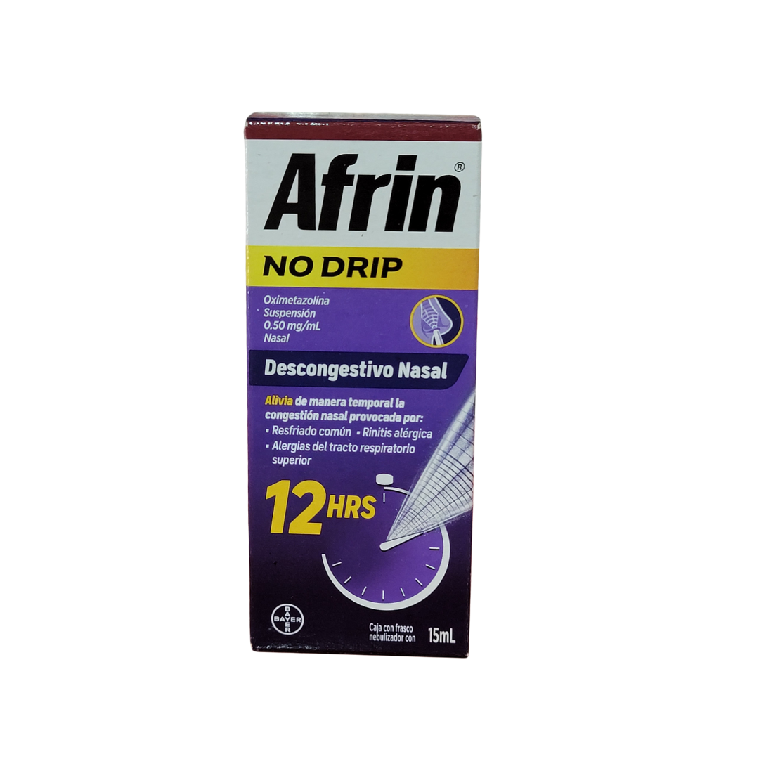 AFRIN NO DRIP 12H SUSP. Nasal Fco. Atomizador 15 ML. 0.50 MG/1 ML.