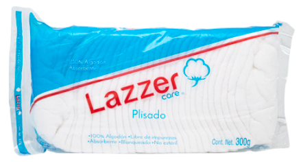 ALGODÓN ABSORBENTE PLISADO (Lazzer Care) Bolsa c/300 G.