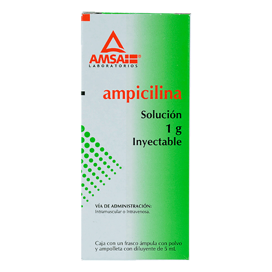 AMPICILINA (Amsa) Sol. Iny. c/1 FCO. AMP. 1 G/5 ML.