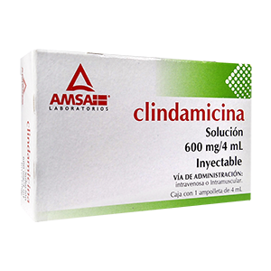 CLINDAMICINA (Amsa) Sol. Iny. c/1 AMPTA. 600 MG/4 ML.