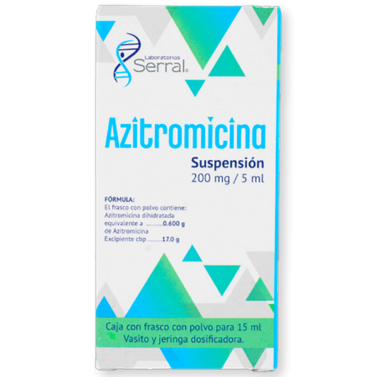 AZITROMICINA (Serral) SUSP. Fco. 15 ML. 200 MG/5 ML.