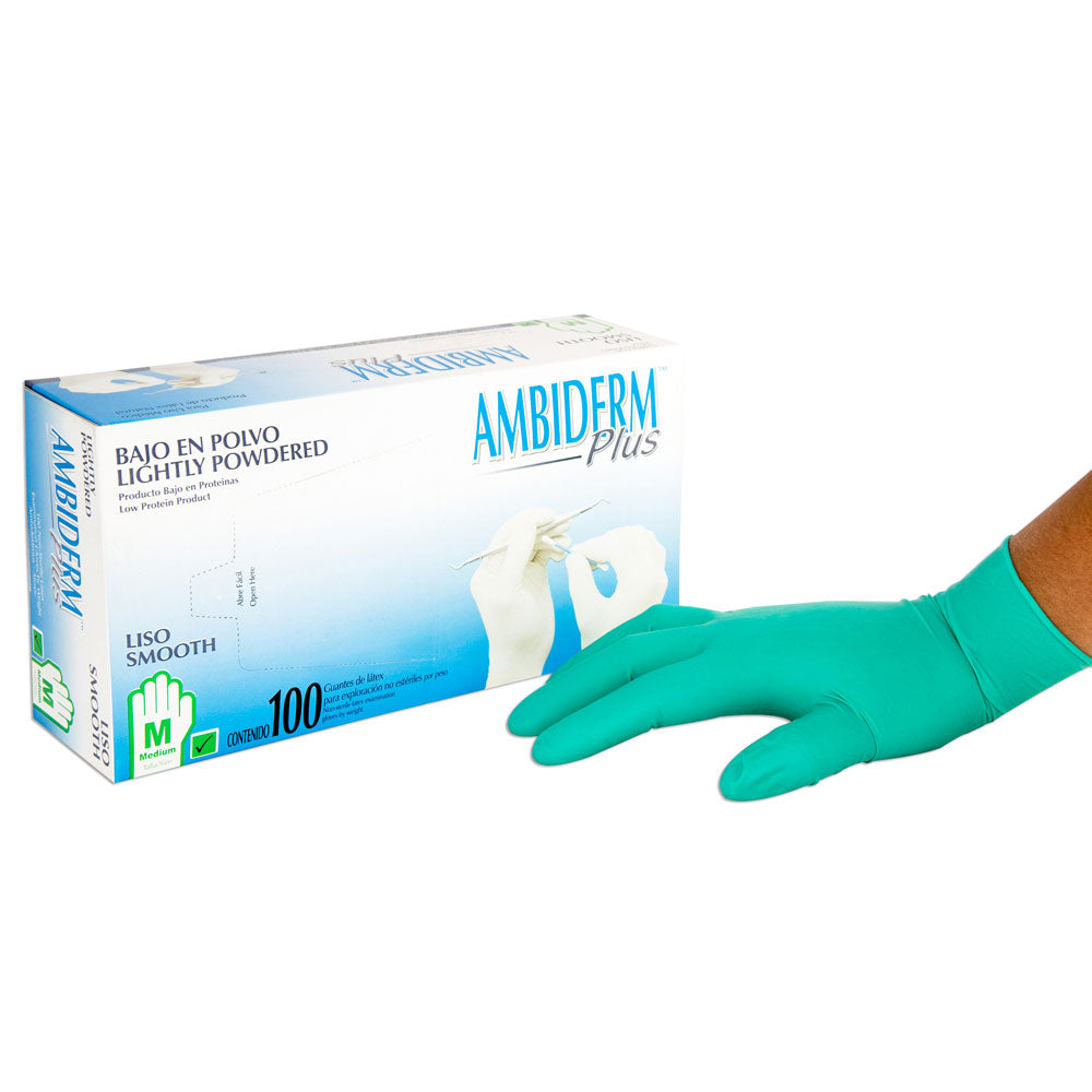 AMBIDERM Plus GUANTE LTX EXPLORACIÓN VERDE No Estéril CH. c/100 Pzs.