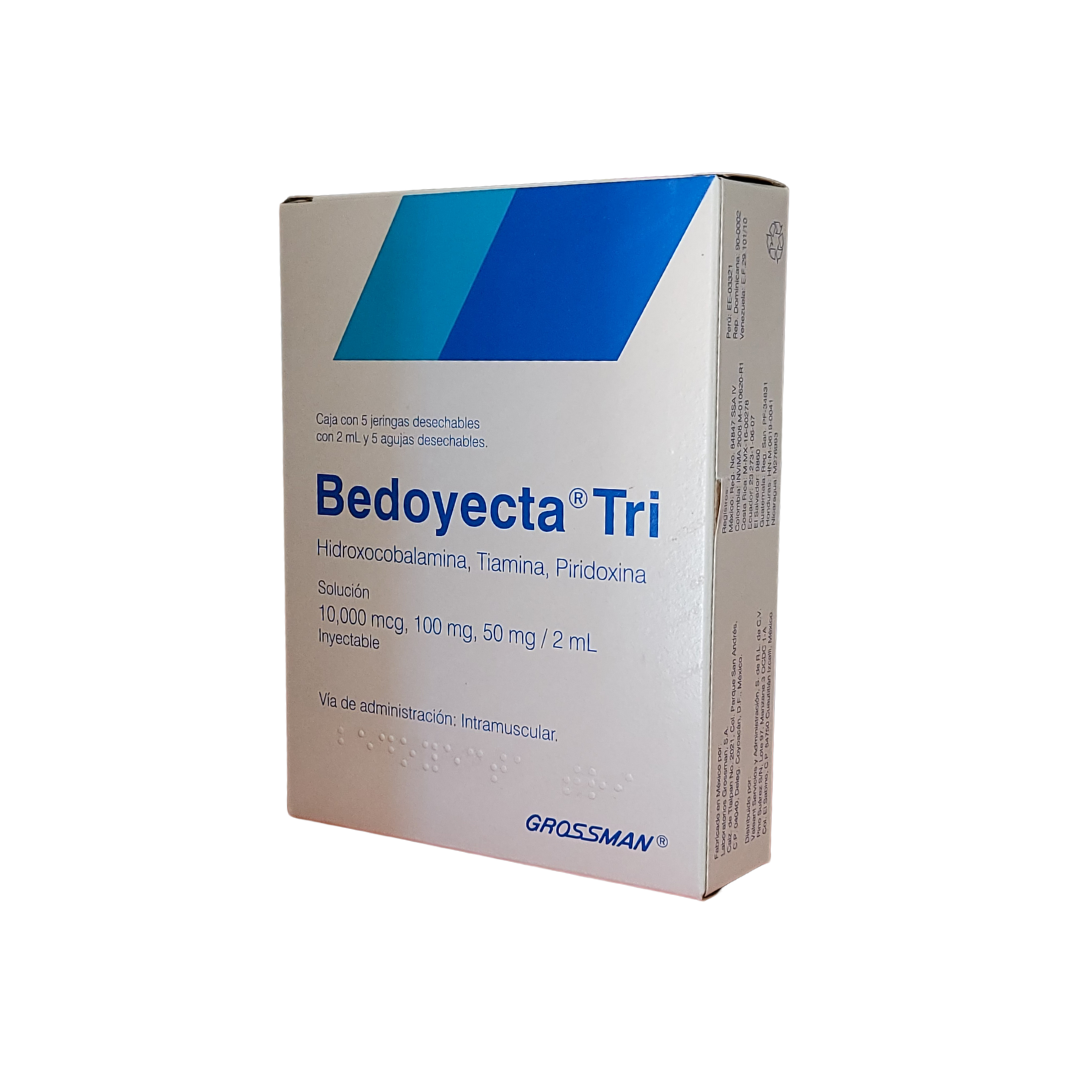 BEDOYECTA TRI Sol. Iny. c/5 JGAS. Prellenadas 100-50-10 MG/2 ML.