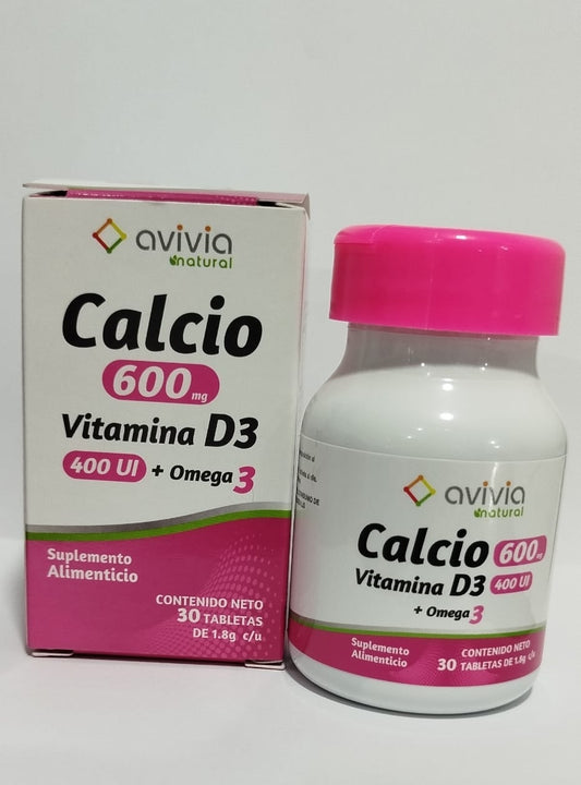 CALCIO/VITAMINA D3+OMEGA-3 (Avivia) c/30 TABS. 600 MG/400 UI.