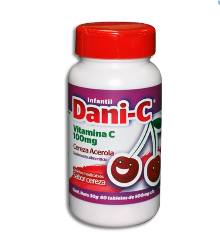 DANI-C Infantil c/60 TABS Masticables 500 MG.