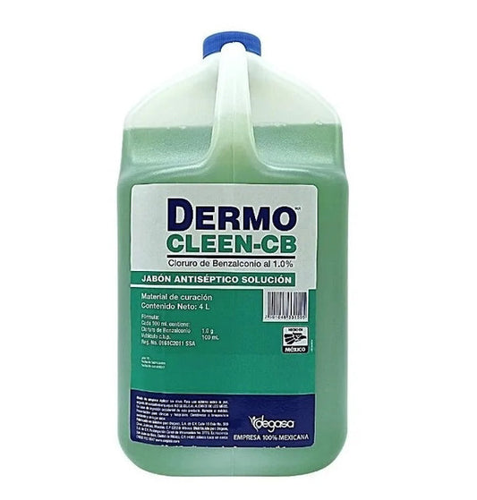 DERMOCLEEN-CB Jabon Antiséptico SOLUCIÓN al 1% Envase c/4 L.