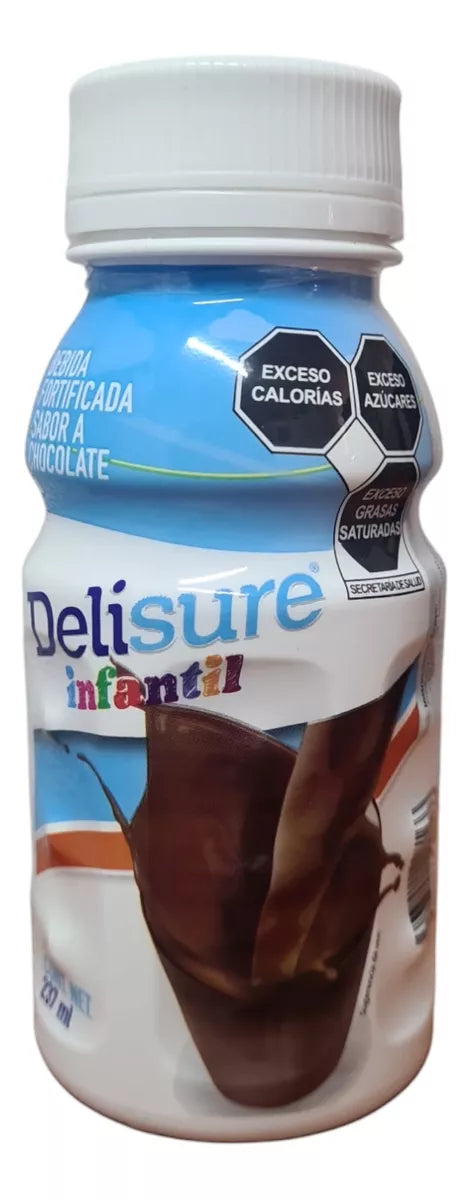 DELISURE LÍQUIDO INFANTIL Sabor Chocolate 237 ML. 1 Kcal/1 mL.