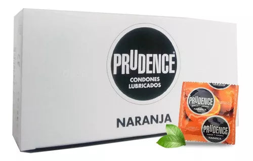 PRUDENCE Sabor y Aroma NARANJA Cja. c/100 CONDONES.