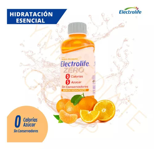 ELECTROLIFE ZERO Bebida Hidratante SABOR NARANJA-MANDARINA 625 ML.