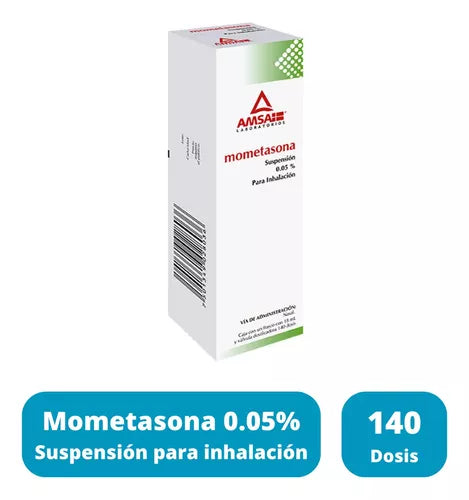 MOMETASONA (Amsa) SUSP. p/INHALACIÓN NASAL 0.05% Fco. 18 ML. c/140 Dosis 50 MCG.