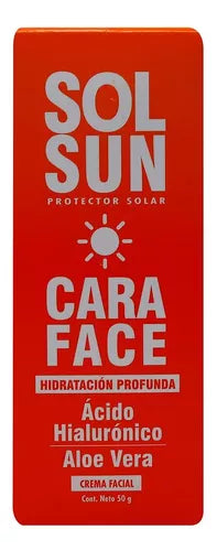 SOLSUN CARA FACE 50+FPS (Hidratación Profunda) CREMA FACIAL Tubo c/ 50 G.