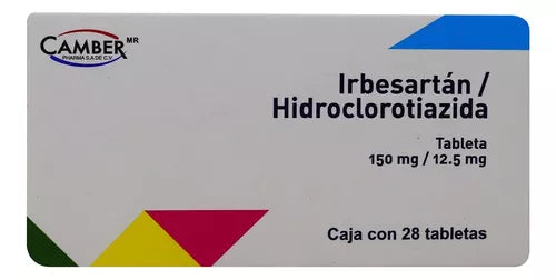 IRBESARTÁN/HIDROCLOROTIAZIDA (Camber) c/28 TABS. 150/12.5 MG