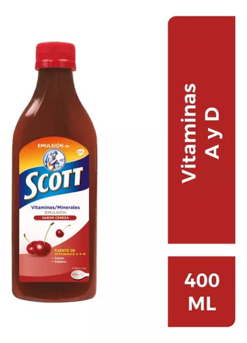 EMULSIÓN DE SCOTT Sabor Cereza Fco. 400 ML.