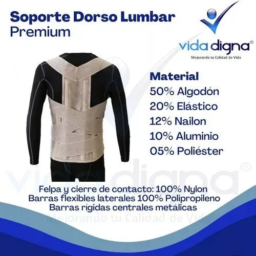 SOPORTE DORSO LUMBAR PREMIUM (Super Confort) T: MED. c/1 Pza.