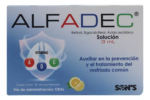 ALFADEC Sol. Oral c/5 AMPTAS. 3 ML. 6000 UI/1200 UI/499.65 MG.