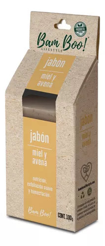 JABÓN MIEL Y AVENA (Bam Boo) Barra c/100 G.