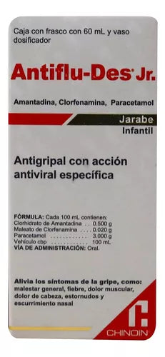 ANTIFLU-DES Jr. JBE. Fco. 60 ML. 0.5-0.02-3.00 G/100 ML.