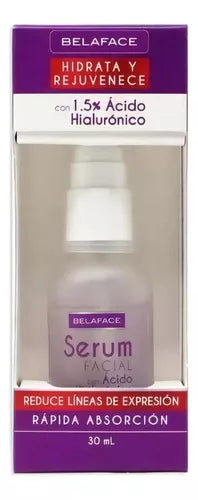 BELAFACE SERUM FACIAL c/ÁCIDO HIALURONICO Fco. c/30 ML.