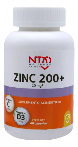 ZINC 200+ (Wellness) c/60 CAPS. 20 MG.