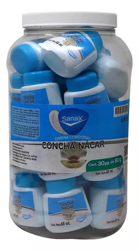 CONCHA NÁCAR (Sana-X) CREMA Vitrolero c/30 Pzs. Tarro 60 ML.