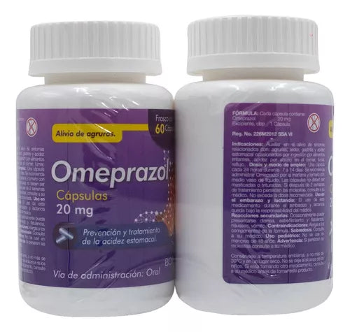 OMEPRAZOL (Boreal Farma) c/60 CAPS. 20 MG. (2 Pack)