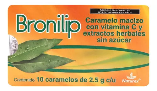 BRONILIP c/10 CARAMELOS 2.5 G.