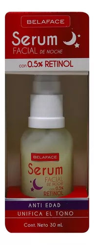 BELAFACE SERUM FACIAL DE NOCHE c/0.5% RETINOL Fco. 30 ML.