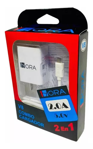 COMBO CARGADOR Mod. GAR088 Eda. USB 2.0A / Sda. iPhone / Col. Blanco.