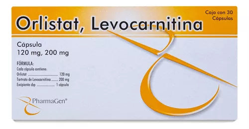 ORLISTAT / LEVOCARNITINA (Pharmagen) c/30 CAPS. 120/200 MG.