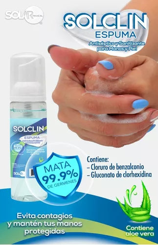 SOLCLIN ESPUMA Solución Antiséptica p/Manos Fco. 75 ML.