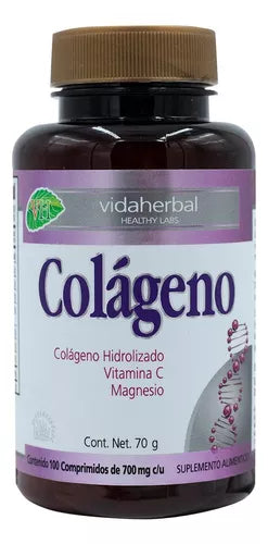 COLÁGENO (VidaHerbal) c/100 COMPS. 700 MG.