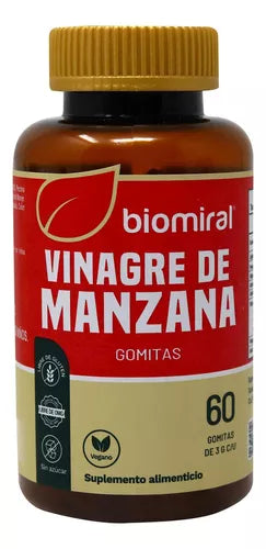 VINAGRE DE MANZANA (Biomiral) c/60 Gomitas Masticables 3 G.