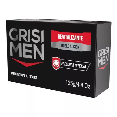 JABÓN GRISI MEN REVITALIZANTE DOBLE ACCIÓN 125 G.