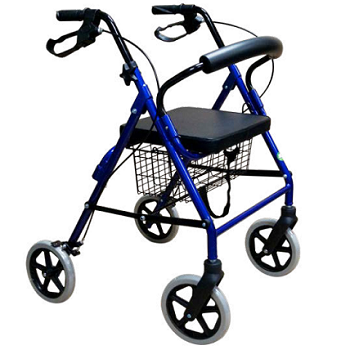 ANDADERA ROLLATOR ALUMINIO c/CANASTILLA (Eko-Mobility) Col. Azul.